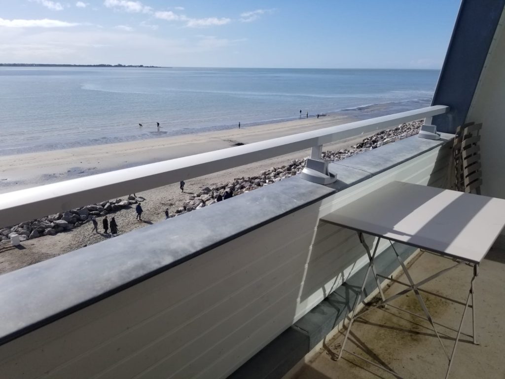 balcon de la location de vacances avec vue sur mer au Crotoy