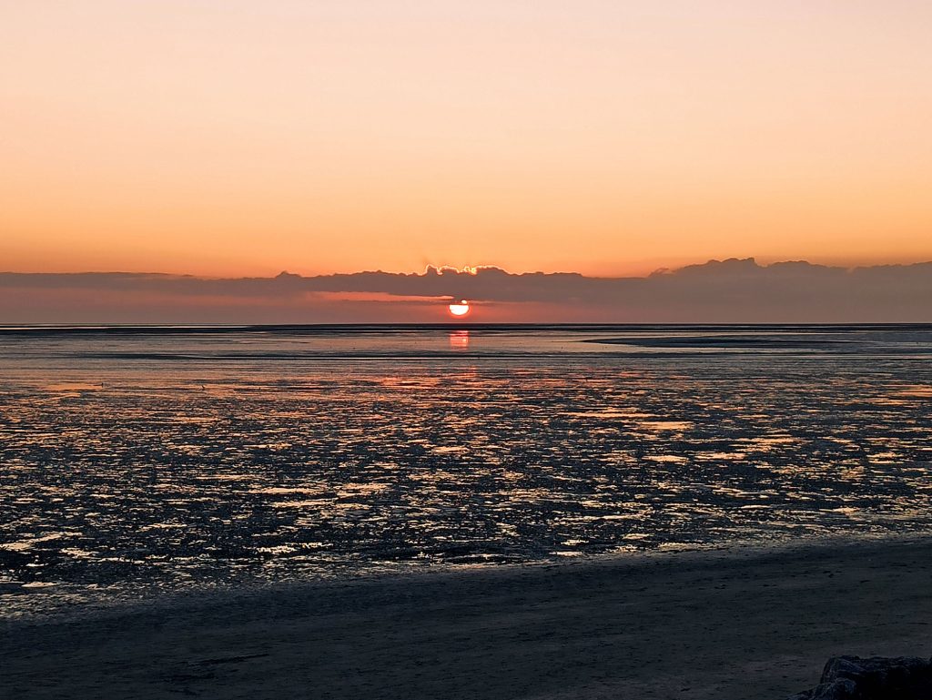 coucher de soleil au Crotoy : logement avec vue sur mer